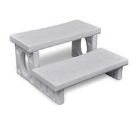 Runheo Marches de Spa Blanc en Plastique Solide avec Surface antidérapante pour accès sécurisé à Votre Bain à remous ou Piscine, adaptées pour spas Ronds ou carrés, Dimensions 70x65x34 cm