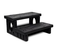 Runheo Marches de Spa Noir en Plastique Robuste avec Surface antidérapante pour accès sécurisé aux spas Ronds ou carrés, Dimensions 70x65x34 cm, faciles à Utiliser et à Entretenir