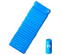 Runheo Matelas de Camping autogonflant avec Oreiller 1 Personne Bleu léger, Compact, résistant à l'eau, idéal pour randonnée, Bivouac, Trekking, Plage et Montagne, Confort Sommeil Isolant