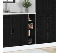 Runheo Meuble bas de cuisine noir aspect chêne en bois avec 4 étagères 20 x 44,5 x 81,5 cm - Rangement moderne pour cuisine et salle à manger - Solution de rangement polyvalente pour garde-manger et