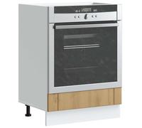 Runheo Meuble de cuisine Lucca Artisan en chêne avec pieds réglables, 60 x 46 x 81,5 cm, espace de rangement pour four et micro-ondes, armoire de cuisine compacte avec grand compartiment et résistante