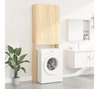 Runheo Meuble de Rangement pour Machine à Laver en Bois d'ingénierie chêne Sonoma Dimensions 64x25,5x190 cm avec 2 Portes 3 Compartiments idéal pour buanderie et Installation sécurisée dans Votre