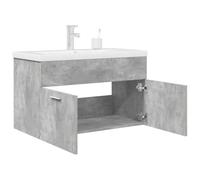 Runheo Meuble de salle de bain avec bac encastrable - Gris béton - 80 x 38,5 x 46 cm