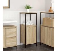 Runheo Meuble de Salle de Bain chêne Sonoma avec étagères et Porte, Bois d'ingénierie 36x35x95 cm, Rangement sous lavabo, Colonne Pratique pour Salle Bain, Organisation optimale Espace