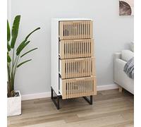 Runheo Meuble haut blanc - 40 x 30 x 95 cm - En bois - Meuble de cuisine stable avec beaucoup d'espace de rangement - Pour salon, salle à manger, bureau
