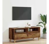 Runheo Meuble TV aspect bois vieilli - 100 x 34,5 x 44,5 cm - Matériau du bois - Style rustique - Centre de divertissement pour salon