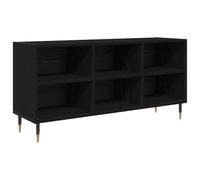 Runheo Meuble TV Chêne Noir en Bois d'ingénierie 103,5 x 30 x 50 cm avec 6 étagères, Support Mural Inclus pour Salon, Chambre et Centre de Divertissement Style Farmhouse