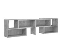 Runheo Meuble TV Gris béton en Bois d'ingénierie 149x30x52 cm Extensible pour Salon Chambre Console avec Fixation Murale pour Centre de Divertissement Style Farmhouse