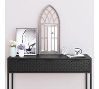 Runheo Miroir sable 70 x 30 cm en fer avec cadre effet rouille stable pour intérieur, salon, chambre à coucher, couloir, salle de bain, miroir mural grossissant éclairé
