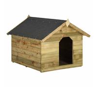Runheo Niche pour chien en bois de pin imprégné avec toit ouvrant, niche pour chien résistante aux intempéries pour l'extérieur et l'intérieur, espace de couchage isolé pour chiots, jardin, terrasse