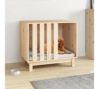 Runheo Niche pour chien en pin massif 70 x 50 x 62 cm, résistante aux intempéries et isolée, niche pour chien avec lieu de retraite, idéale pour le jardin, la terrasse, l'hiver et l'extérieur