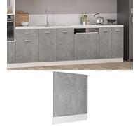 Runheo Panneau de lave-vaisselle Lyon gris béton - 59,5 x 3 x 67 cm - Façade en bois - Simple et durable - Pour armoire de cuisine - Nettoyage et protection faciles