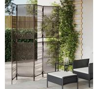 Runheo Paravent 4 pièces - Marron - En polyrotin - Paravent brise-vue avec design tissé - Pliable et autonome - 196 x 200 cm - Pour chambre à coucher, salon, bureau - Pour séparation élégante de la