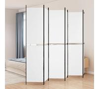 Runheo Paravent 6 pièces - Blanc - 300 x 220 cm - Tissu pliable - Protection contre les regards indiscrets - Pour salon, chambre à coucher, bureau, intérieur - Facile à plier et peu encombrant