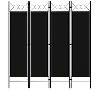 Runheo Paravent autoportant à 4 pièces - Noir - 160 x 180 cm - Design circulaire - Pliable et pliable comme brise-vue - Paravent et séparateur de pièce pour chambre à coucher, salon et bureau