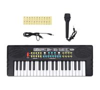 Runheo Piano électrique 37 touches pour enfant avec microphone, écran LED, USB et fonctionnement sur piles, pupitre, 5 chansons de démonstration, 8 rythmes pour exercice, enseignement, maison, scène
