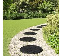 Runheo Pierre de marchage 6 pcs Noir Ø 44 x 2 cm en Caoutchouc Résistant pour Jardin Extérieur, Chemin, Sentier, Allée, Terrasse, Cour et Aménagement Paysager