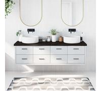 Runheo Plan de travail salle de bain en bois massif marron foncé, plateau en chêne traité, dimensions 180 x 60 cm, support robuste, idéal pour cuisine, atelier ou bureau, finition protectrice