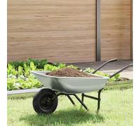 Runheo Plateau de brouette en Acier argenté 80 x 60 x 25 cm pour Jardin, terrasse, Chantier, Robuste, Facile à Assembler, adapté au Transport de Terre, Outils, Plantes, débris