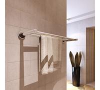 Runheo Porte Serviettes Double en Acier Inoxydable 60 cm Support Mural avec Barre Fixe pour Salle de Bain et Cuisine, Montage Facile, Design Moderne et Durable