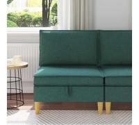 Runheo Pouf de Rangement en Tissu avec Coffre, canapé modulable scandinave, Banquette Convertible pour Salon séjour Chambre Bureau, Design Moderne, Cadre en Bois Durable