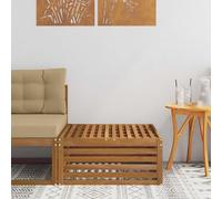 Runheo Pouf d'Extérieur en Bois d'Acacia Massif 79 x 79 x 37 cm Design à Lattes Durable Résistant aux Intempéries, Mobilier pour Jardin Terrasse Patio Salon de Détente