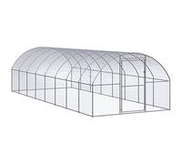 Runheo Poulailler d'extérieur en acier galvanisé, 3 x 8 x 2 m, cage spacieuse avec grille, extensible et résistant aux intempéries, idéal comme parc, volière, protection et abri pour petits animaux