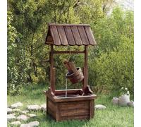 Runheo Puits à Souhait en Bois de Sapin Massif avec Pompe électrique 57x50x112 cm pour Jardin Patio terrasse Bassin décoration extérieure et intérieure, Ambiance Zen Relaxation