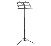 Runheo Pupitre noir en acier réglable en hauteur de 66 à 130 cm, avec support de partition de 46,5 x 29 cm, pliable pour scène, studio, concert, maison