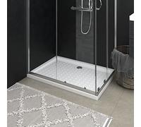 Runheo Receveur de douche blanc en ABS 70x100 cm avec picots antidérapants seuil bas pour salle de bain moderne, facile à poser, résistant aux rayures, à l’évacuation siphon