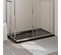 Runheo Receveur de douche rectangulaire en ABS noir 70x120 cm avec seuil bas drainage standard 9 cm pour salle de bain moderne, facile à poser et durable