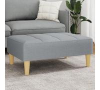 Runheo Repose-pieds en tissu gris clair rembourré - 77 x 55 x 31 cm - Pouf ottoman cube comme plateau d'appoint pour salon, chambre d'enfant, couloir, moderne, peu encombrant