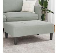 Runheo Repose-pieds gris clair 77 x 55 x 31 cm en velours rembourré avec cadre en contreplaqué robuste, tabouret multifonction et pouf pour salon, chambre à coucher, couloir, peu encombrant et moderne