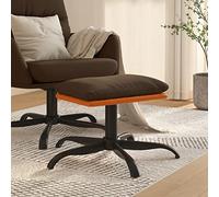 Runheo Repose-pieds, marron, 60 x 60 x 36 cm, rembourré avec tissu et cuir synthétique, tabouret avec pieds en métal, cube polyvalent pour salon, chambre à coucher, couloir, canapé et fauteuil