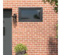Runheo RISOR Fenêtre de cave 100 x 60 cm en PVC et verre anthracite, fenêtre pivotante avec protection thermique et insonorisation, cadre en plastique avec ferrures et joint, idéale pour la cave