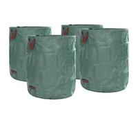 Runheo Sacs à Déchets de Jardin 4 pcs Vert 79 x 79 x 99,5 cm résistants Pliables pour Gestion déchets intérieur extérieur avec poignées Robustes pour Collecte Compost et Recyclage