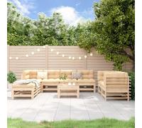 Runheo Salon de jardin 9 pièces en pin massif, design modulaire, cadre robuste, pour terrasse, balcon, extérieur, charge maximale 110 kg, non traité