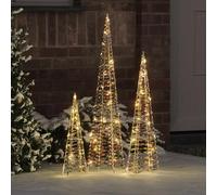 Runheo Sapin de Noël Lumineux avec 90 LED Blanc Chaud 20 x 20 x 80 cm décoration Moderne intérieur extérieur, éclairage USB