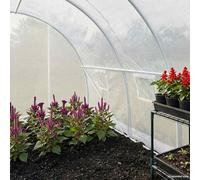 Runheo Serre à tomates - 13,5 m² - 450 x 300 x 200 cm - Blanc - Avec filet en polyéthylène 170 g/m² - Cadre en acier galvanisé - 6 fenêtres - 1 porte - Pour la culture des légumes et la protection des