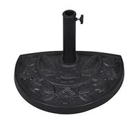 Runheo Socle de Parasol Demi-Rond en résine et Acier, Support Robuste pour terrasse et Jardin, Fixation Stable, remplissable à l'eau ou Sable, diamètre 500 mm, Poids 9 kg