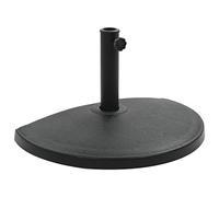 Runheo Socle Demi-Rond pour Parasol en polyrésine 15 kg Noir Robuste pour Jardin terrasse Balcon Plage avec adaptateurs 38 et 48 mm Usage extérieur