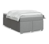 Runheo Sommier à Lattes de lit avec Matelas et surmatelas Gris Clair 120x190 cm Tissu Polyester Cadre Robuste Pieds Stables Chambre Confortable Soutien Optimal