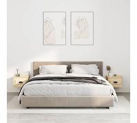 Runheo Sonoma - Lot de 2 tables de chevet murales flottantes - En bois durable - 41,5 x 36 x 28 cm - Pour chambre à coucher - En bois durable - Avec tiroir
