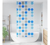 Runheo Store de douche 80 x 240 cm, motif cercle, imperméable, en EVA, avec cordon de serrage, montage des deux côtés, matériel de fixation inclus, idéal comme rideau de douche, rideau de baignoire