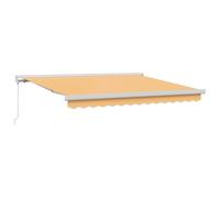 Runheo Store rétractable sable 450 x 300 cm en tissu et métal extensible avec bras articulé, résistant aux UV et imperméable, idéal comme protection solaire, distributeur d'ombre pour jardin et balcon