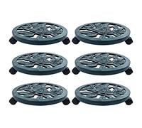 Runheo Support à Plantes 6 pcs Vert 38 cm en Plastique PP avec roulettes Pivotantes 360° pour Jardin Extérieur et Intérieur, Capacité 20 kg, Idéal pour Potager, Terrasse ou Balcon