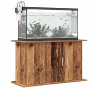 Runheo Support d'aquarium aspect bois vieilli 101 x 41 x 58 cm avec 6 compartiments et portes, armoire inférieure stable pour bassin à poissons, rangement d'accessoires et filtres