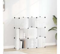 Runheo Support de Rangement modulable en Plastique Transparent avec 9 Cubes et Portes en PP Robuste, idéal pour Armoire, Dressing, entrée ou Chambre, Facile à Assembler et empilable