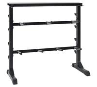 Runheo Support d'haltères en acier revêtu par pulvérisation Noir 99 x 45 x 95,5 cm avec sept supports pour haltères courtes et huit crochets pour accessoires de fitness Homegym Musculation musculation