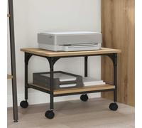 Runheo Support d'imprimante en chêne Artisan - 50 x 40 x 38 cm - Table d'imprimante à deux niveaux avec espace de rangement pour imprimante, photocopieur, scanner, papier et fournitures de bureau